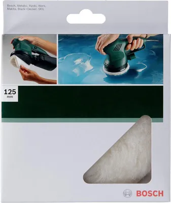 Produktbild von Bosch Polierscheibe Polierfilz Lammwollhaube Klett 125 für Exzenterschleifer