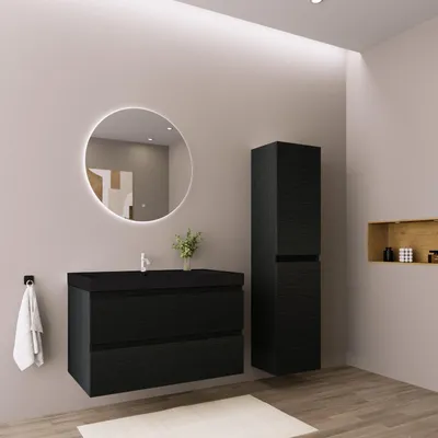 Zdjęcie produktu dla LOMAZOO zestaw mebli łazienkowych AVALON, czarny dąb, 80 cm