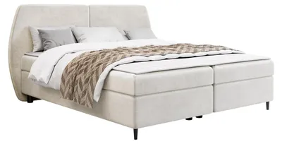 Produktbild von MIRJAN24 Boxspringbett mit zwei Bettkästen Madryt, Schlafzimmer Ehebett, Doppelbett mit Topper (Farbe: Wave 01, Größe: 160x200 cm)