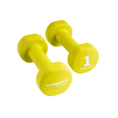 Zdjęcie produktu dla Hantle neoprenowe Wonder Core – 1 kg – zestaw 2 sztuki