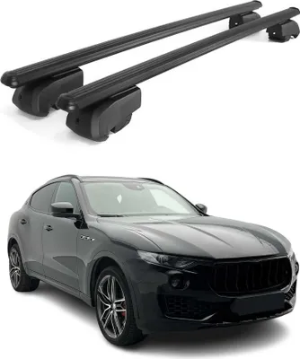 Zdjęcie produktu dla Poprzeczne relingi dachowe do Maserati Levante 2017–2023, aluminium w kolorze czarnym, z homologacją ABE