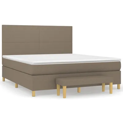 Produktbild von Boxspringbett mit Matratze Taupe 180x200 cm Stoff