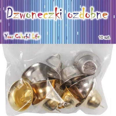 Immagine prodotto di Campane decorative in oro e argento da 2 cm, confezione da 10 pezzi.
