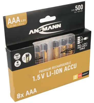 Produktbild von Ansmann 1311-0031 Micro AAA -Akku Lithium 400 mAh 1.5 V 8 St.