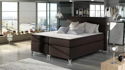 Produktbild von Kontinentales Bett mit Stauraum ESTORIA 180x200 - dunkelbraun