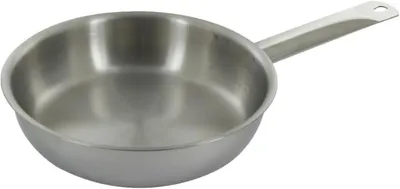 Image de BAUMALU - Poêle en acier inoxydable, 28 cm - Poêle à fond plat, compatible avec tous les types de plaques de cuisson, y compris l'induction