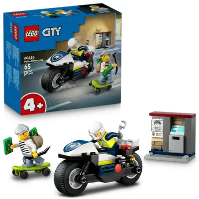 Zdjęcie produktu dla LEGO City Pościg na motocyklu policyjnym, Zestaw do budowania, 4 lat(a), Plastik, 65 szt., 158 g
