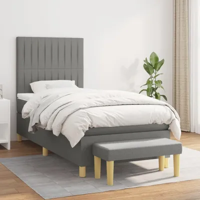 Produktbild von Maison Exclusive - Boxspringbett mit Matratze Dunkelgrau 90x200 cm Stoff
