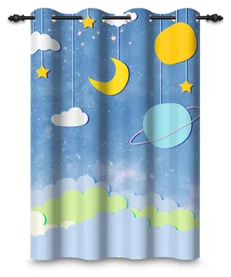 Verdunkelnder Kinder-Vorhang 107x160 cm, Cartoon-Wolken, 1 Stück