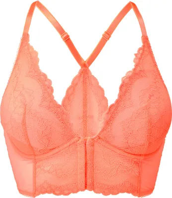 Obrázek produktu pro Krajková podprsenka Gossard s dlouhými kosticemi a zapínáním vpředu Neon Coral 70 C
