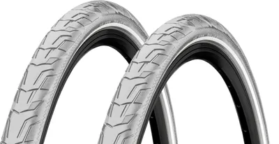 Produktbild von 2x Continental Ride City 37-622 grau ExtraPunctureBelt Reflex E25 28x1 3/8x1 5/8