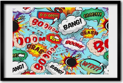 Produktbild von Bild 60x40 MDF-Rahmen, Wandkunst Comic