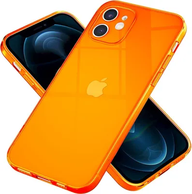 Produktbild von NALIA Klare Neon Handy Hülle für iPhone 12, Bunt Durchsichtig Schutz Case Cover Orange