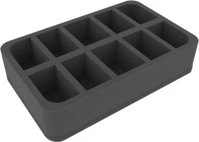 Produktbild von 60 mm Schaumstoffeinlage mit 10 Fächern für Warhammer Miniaturen
