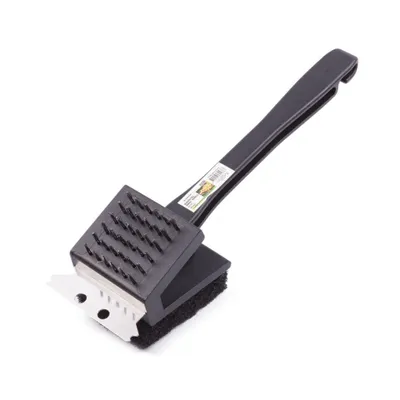 Produktbild von Benson BBQ 3-in-1 Grillbürste aus Stahl, schwarz/Edelstahl
