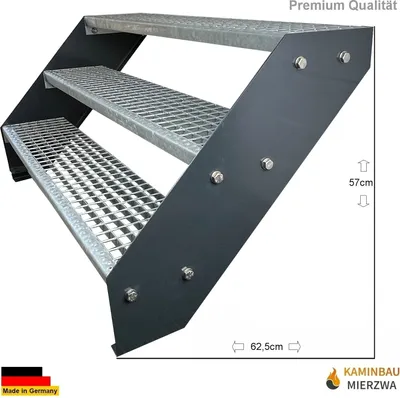Zdjęcie produktu dla Kratownica stalowa 3 stopnie Ocynkowane i malowane proszkowo na kolor antracytowy podłużnice - (dł. x szer. x wys.) 63 cm x 60 cm x 57 cm