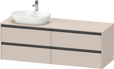 Produktbild von Duravit Ketho.2 Wastafelonderkast 160x55x56,8 cm Mat Taupe