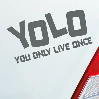 Produktbild von Auto Aufkleber YOLO You only live once Leben Genießen Abenteuer 12x6 cm Grau Sticker Heckscheibenaufkleber