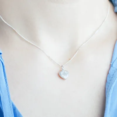 Produktbild von Kette Herz: Anhänger Schmuck Silber 925 mit Diamant Glitzer Anhänger ohne Kette
