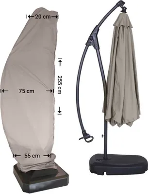 Produktbild von Raffles Covers Schirmhülle Ampelschirm H: 255 cm | Atmungsaktiv | Wasserdicht | UV-beständig | Doppelnähte | Inklusive Befestigungsstab