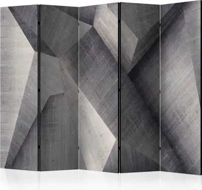 Produktbild von Akusticher Raumteiler Betonoptik Foto Paravent 225x172 cm beidseitig auf Vlies-Leinwand bedruckt Akustikschaum Trennwand Spanische Wand Sichtschutz Home Office Beton Steinoptik 3D f-C-0397-z-c