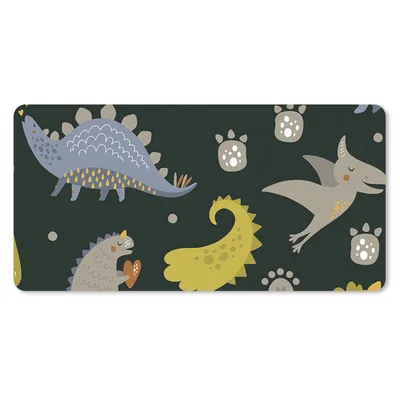Produktbild von MuchoWow® Schreibtischunterlage Dino - Kinder - Schnittmuster - Jungen - Mädchen - Dinosaurier 80x40 cm - XXL Mauspad - Gaming Mauspad