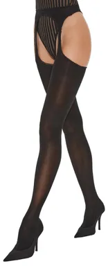 Produktbild von Elegante, blickdichte Strapsstrumpfhose Diavola 60 DEN Gr. Small, Schwarz