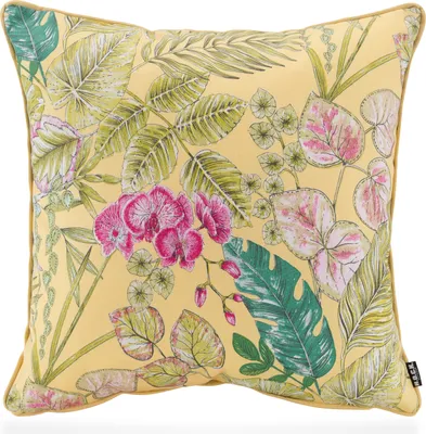 Produktbild von H.O.C.K. Eliza-Bouquet Outdoor Wendekissen Blumen-Motiv mit Keder 50x50cm gelb