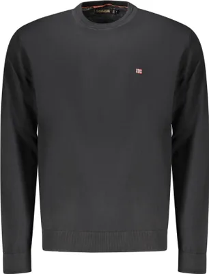 Immagine prodotto di Elegante maglione da uomo nero con collo rotondo e ricamo