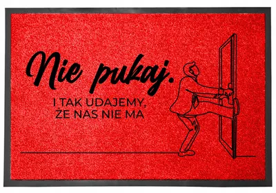 Produktbild von TabPrint Witzige Eingangsmatte Rot 40x60cm Nicht Klopfen