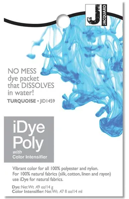 Image de Jacquard Colorant textile iDye Poly Turquoise, 14g, pour tissus synthétiques