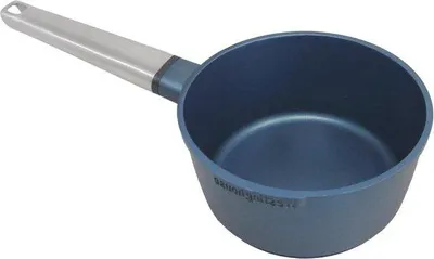 Produktbild von Famanu Stielkasserolle 18 cm - Induktionsgeeignet, Ofenfest, Cool Touch Griffe, Blau
