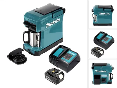 Produktbild von Makita DCM 501 RT  Kaffeemaschine Akku betrieben, tragbar + 1x 5,0 Ah Akku & Ladegerät