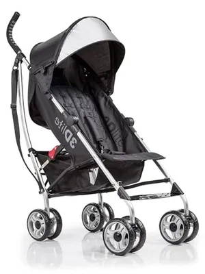 Productafbeelding van Lichte en veelzijdige kinderwagen met afneembaar kussen - zwart