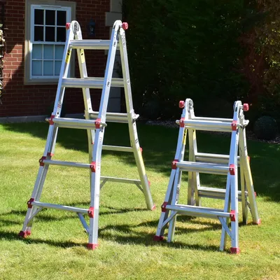 Produktbild von BPS® Teleskop-Mehrzweckleiter | Aluminiumleiter | Treppenleiter | Tragkraft: 150 kg | EN131- | Länge: 4,10 m