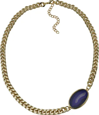 Produktbild von Steuer Modeschmuck Collier Metall 60cm lila Achat 445050112