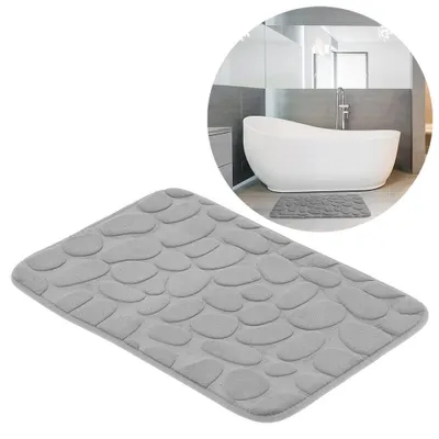 Produktbild von Weichschaum-Badezimmermatte 40 x 60 cm Grau - Superweiche Badezimmermatte, rutschfest, schnelltrocknend