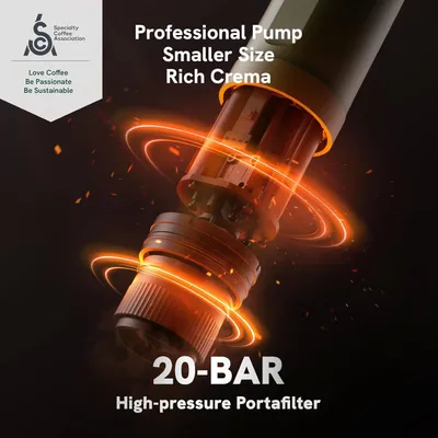 Obrázek produktu pro Přenosný espresso kávovar - Mini kávovar s tlakem 20 bar, funkcí automatického ohřevu a objemem 80 ml - Wintertaling