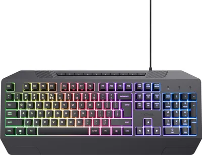 Produktbild von Trust GXT 836 Evocx, Kabelgebunden, USB, Membran Key Switch, QWERTY, RGB-LED, Schwarz