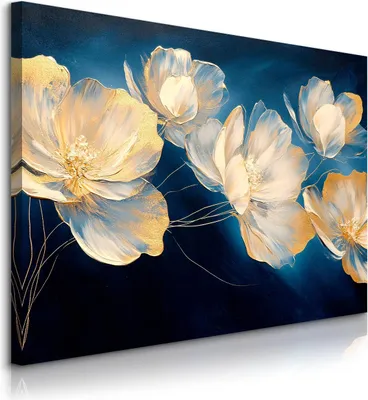 Produktbild von Muralo Leinwandbild Canvas für Wohnzimmer BLUMEN Glamour Malarei Br. 30cm x Hö. 20cm