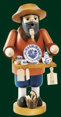 Produktbild von Räucherfigur Porzellanhändler Höhe= 35cm NEU