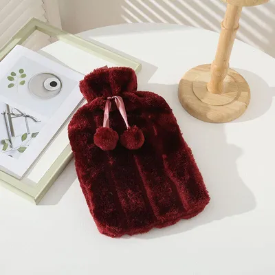 Immagine prodotto di RHP accogliente borsa dell'acqua calda con coperchio morbido I borsa dell'acqua calda terapia del vino rosso
