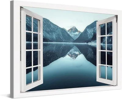 Produktbild von Leinwandbild Bergsee Alpenwand Dekoration 120x80 cm