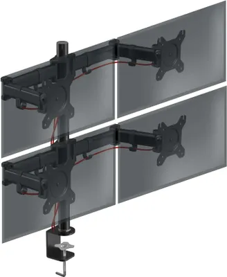 Produktbild von Duronic DM254 Monitorarm | Monitor Halterung 4 Bildschirme bis 27" Zoll | LCD LED Display Ständer bis 8 kg | Höhenverstellbar | Neigbar -90° bis +35° | Drehbar 360° | Monitorhalterung 4fach Arm VESA