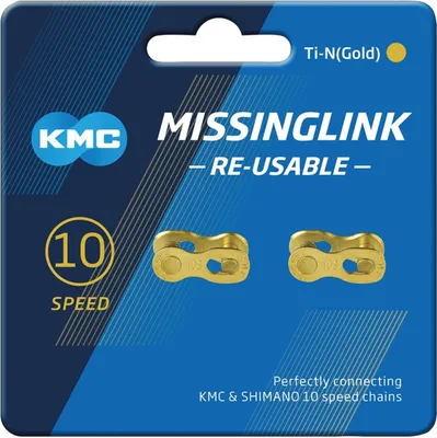 Produktbild von KMC Missinglink 10R Ti-N Gold, für Ketten 5,88 mm, 10-fach, gold (2er Pack)