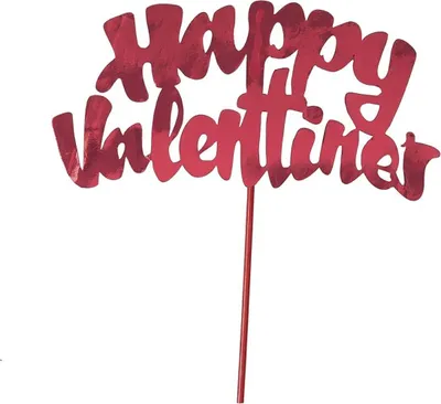 Produktbild von Dekoration für Torten zum Valentinstag mit dem Schriftzug 'Happy Valentines'