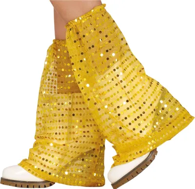 Produktbild von Disco Glam Glänzende Beinstulpen Karneval Fasching Retro Outfit Mode Highlight, Farbe: Gold