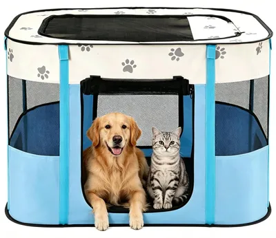Image de Solidchoice - Cage de transport pliable pour chiens et chats, idéale pour une utilisation intérieure et extérieure