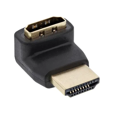 Image de Adaptateur HDMI 19 broches prise/prise femelle, anguleux vers haut, contacts dorés