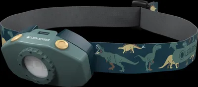 Obrázek produktu pro Ledlenser KIDLED2, bezpečná LED čelovka pro děti, dino, na baterie, bílé světlo, červené světlo, modré světlo, světlo na čtení, světelná hračka, noční procházka (zelená)